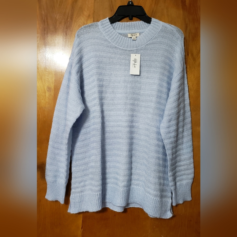 Nwt Style & Co Womens Sweater  in Frozen Blue,  Petite XL - Picture 2 of 5